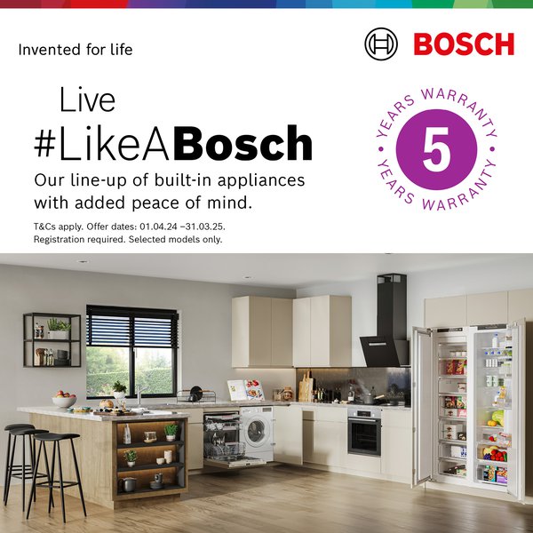 bosch freestanding and built in 5 year warranty